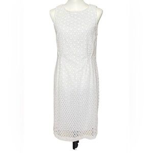 Classic white eyelet lace lined dress from Garnet Hill, gently worn, Size 6
